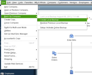 Create a backup of your QuickBooks data file