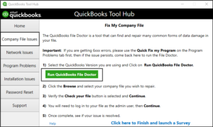 Use the QuickBooks File Doctor