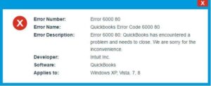 QuickBooks Error 6000 80